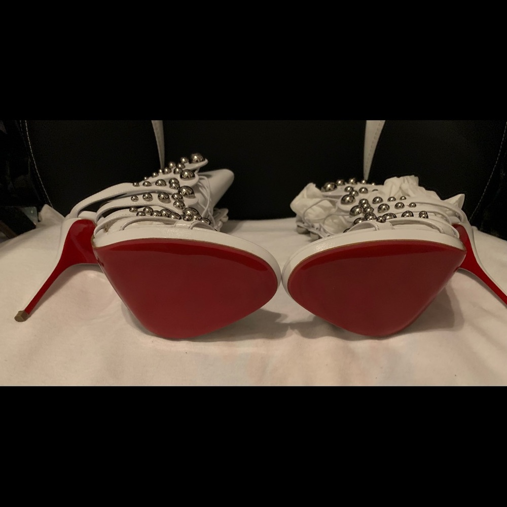 Christian Louboutin, white studded, tie up - Picture 9 of 11